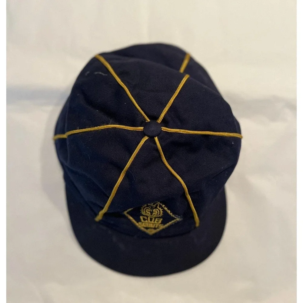 VINTAGE 1960's BSOA Official‎ Cub Scouts Cap Hat Blue & Gold Size 6 7/8ths